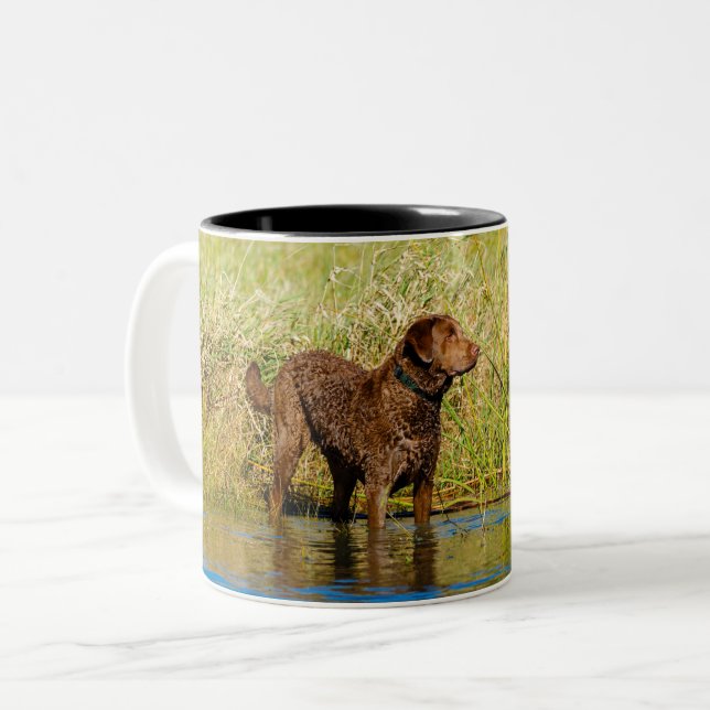 Chesapeake Bay Retriever som jagar Hund-kaffe Mugg (Framsida vänster)