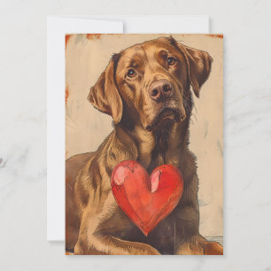 Chesapeake bay retriever Vintage Alla hjärtans dag Julkort