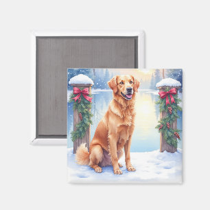 Chesapeake Bay Retriever Vinter Lakeside Jul Magnet
