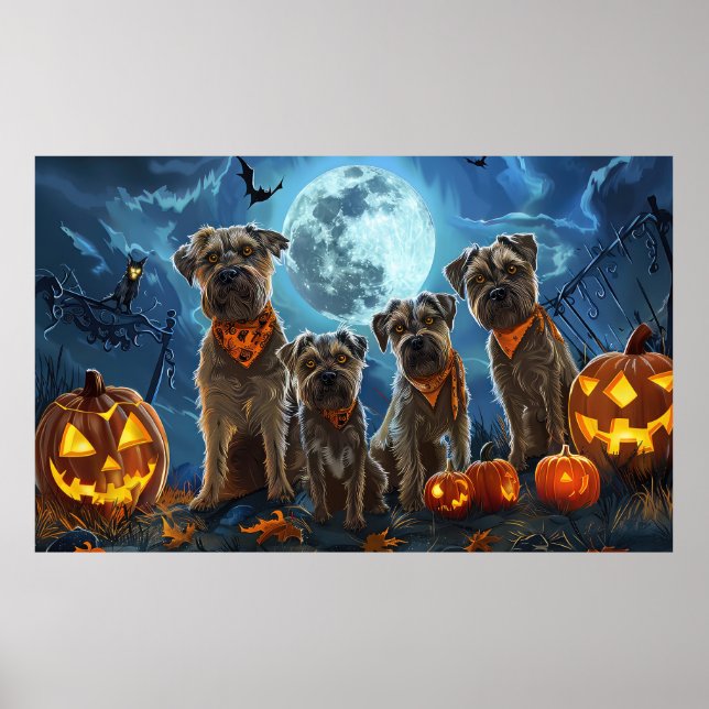 Chesapeake Bay Terrier Halloween Kuslig Poster (Framsidan)