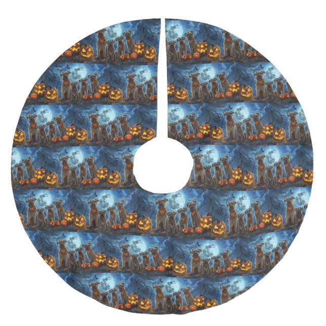 Chesapeake Bay Terrier Halloween Spooky Julgransmatta Borstad Polyester (Framsidan)