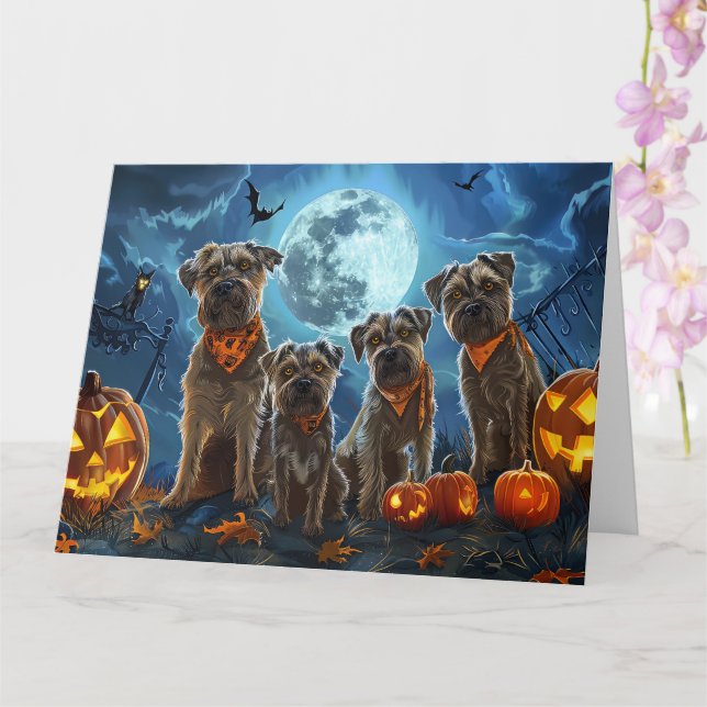 Chesapeake Bay Terrier Halloween Spooky Kort (Orkide)