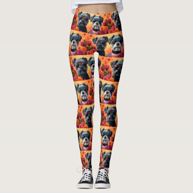 Chesapeake Bay Terrier Hjärtrosar Alla hjärtans da Leggings (Framsida)