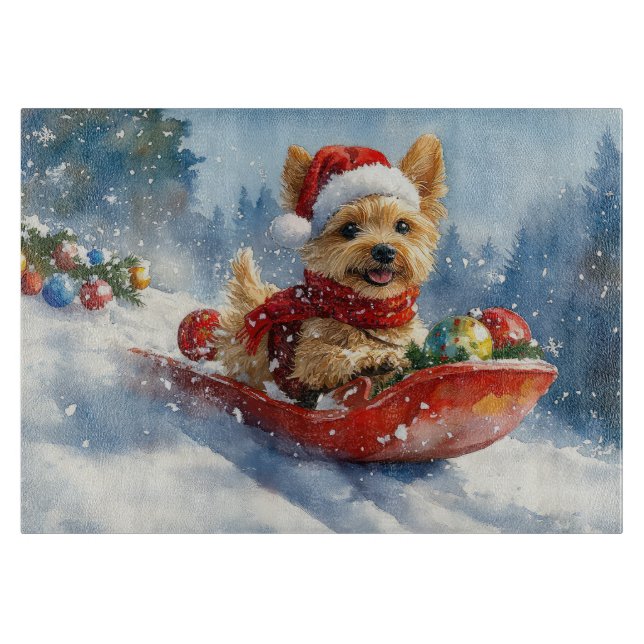 Chesapeake Bay Terrier Hund i Släd Jul (Framsidan)