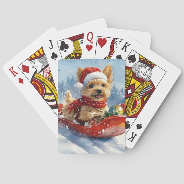 Chesapeake Bay Terrier Hund i Släd Jul Casinokort (Baksidan)