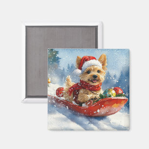 Chesapeake Bay Terrier Hund i Släd Jul Magnet