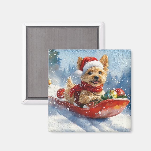 Chesapeake Bay Terrier Hund i Släd Jul Magnet (Front/Back)