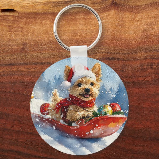 Chesapeake Bay Terrier Hund i Sledge-julen Nyckelring (Baksida)
