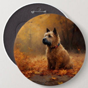 Chesapeake Bay Terrier i höstlöv             Knapp