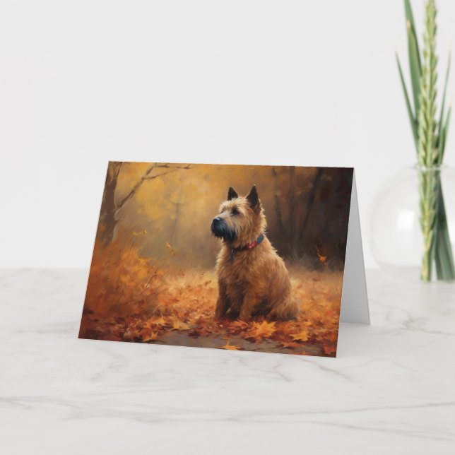 Chesapeake Bay Terrier i höstlöv Kort (Framsida)