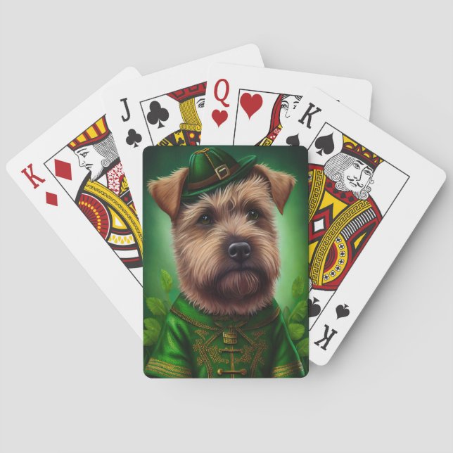 Chesapeake Bay Terrier i St. Patrick's Day-dräkt Casinokort (Baksidan)