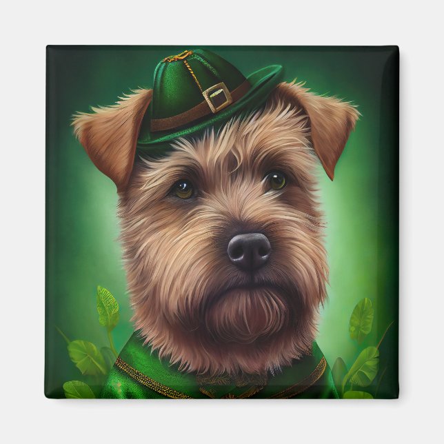 Chesapeake Bay Terrier i St. Patrick's Day-dräkt Magnet (Framsidan)