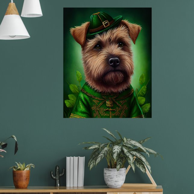 Chesapeake Bay Terrier i St. Patrick's Day-dräkt Poster (Vardagsrum 1)