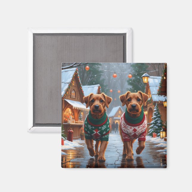 Chesapeake Bay Terrier Jul Snö Högtid Magnet (Front/Back)
