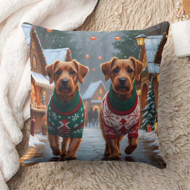 Chesapeake Bay Terrier Jul Snö Holiday Kudde (Filt)