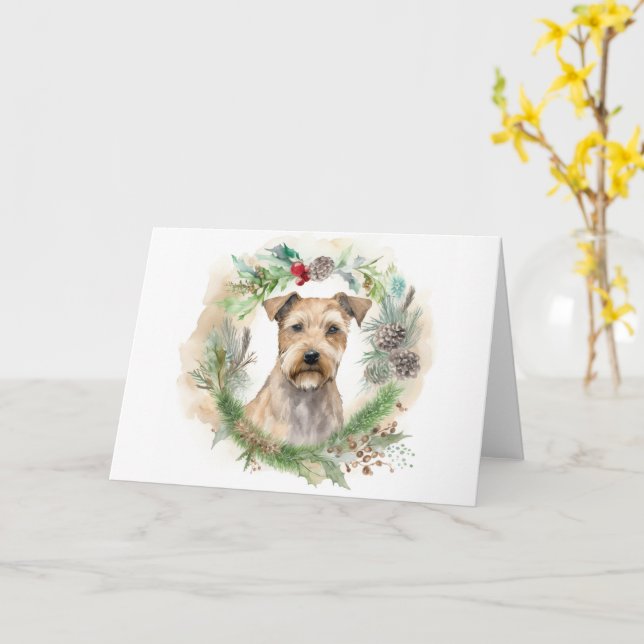 Chesapeake Bay Terrier Julkrans Festiv Kort (Gul blomma)
