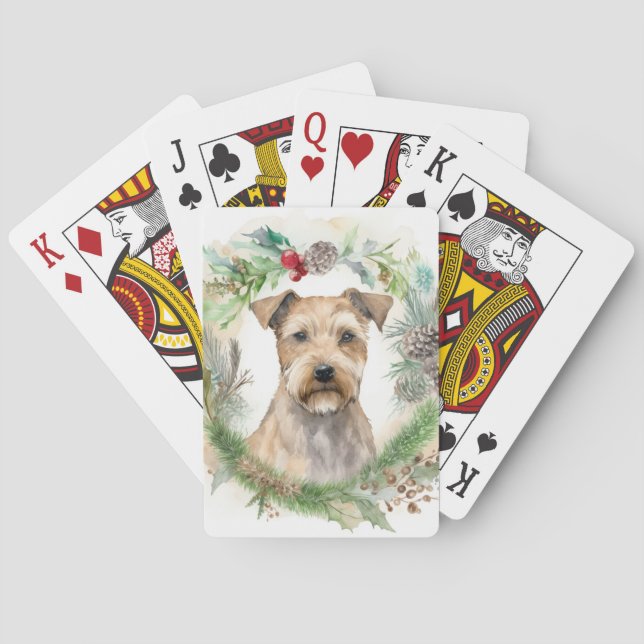 Chesapeake Bay Terrier Julkrans Festlig Casinokort (Baksidan)