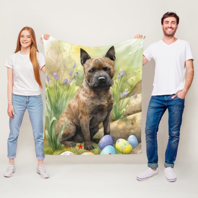 Chesapeake Bay Terrier med Påskägg Helgdag Fleecefilt (På plats)