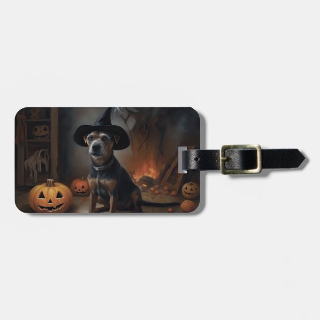 Chesapeake Bay Terrier Pumpa Halloween Skräckinjag Bagagebricka (Horisontell Framsida)