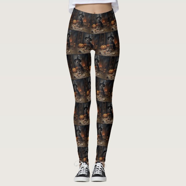 Chesapeake Bay Terrier Pumpa Halloween Skräckinjag Leggings (Framsida)