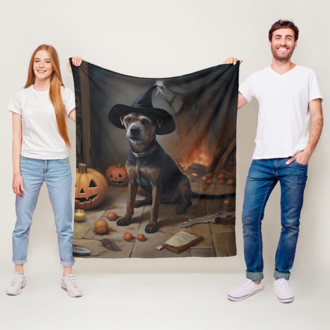 Chesapeake Bay Terrier Pumpas Halloween Skräck  Fleecefilt (På plats)