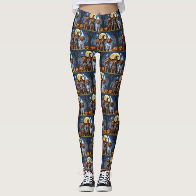 Chesapeake Bay Terrier Pumpkin Halloween Funny Leggings (Framsida)