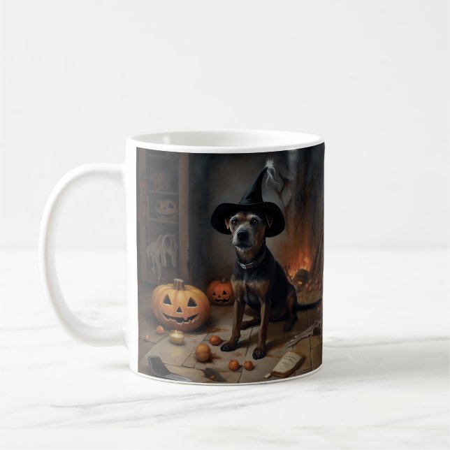 Chesapeake Bay Terrier Pumpkins Halloween Scary Kaffemugg (Vänster)