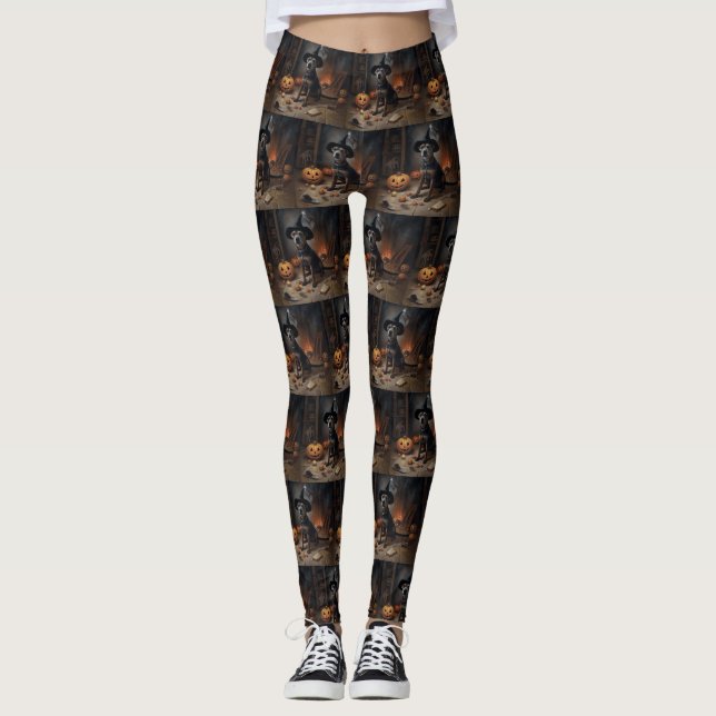 Chesapeake Bay Terrier Pumpkins Halloween Scary Leggings (Framsida)