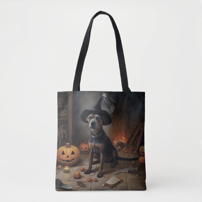 Chesapeake Bay Terrier Pumpkins Halloween Scary Tygkasse (Framsida)