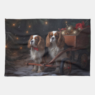 Chesapeake Bay Terrier Snöig släde jul Kökshandduk