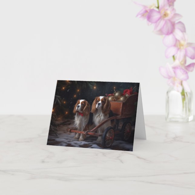 Chesapeake Bay Terrier Snowy Sleigh-jul Kort (Orkide)