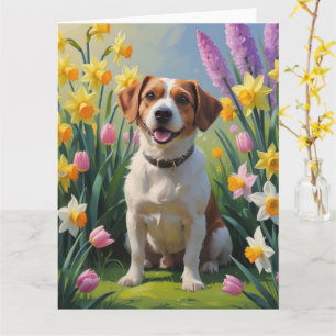 Chesapeake Bay Terrier Vårblommor Målning Kort
