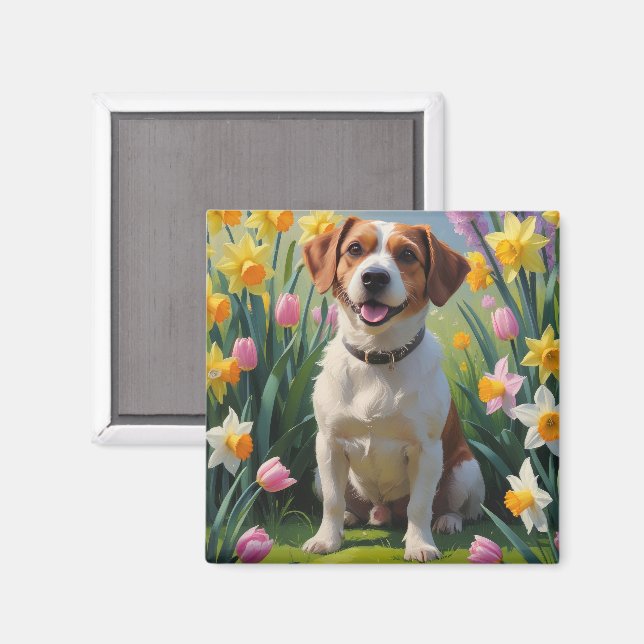 Chesapeake Bay Terrier Vårblommor Målning Magnet (Front/Back)