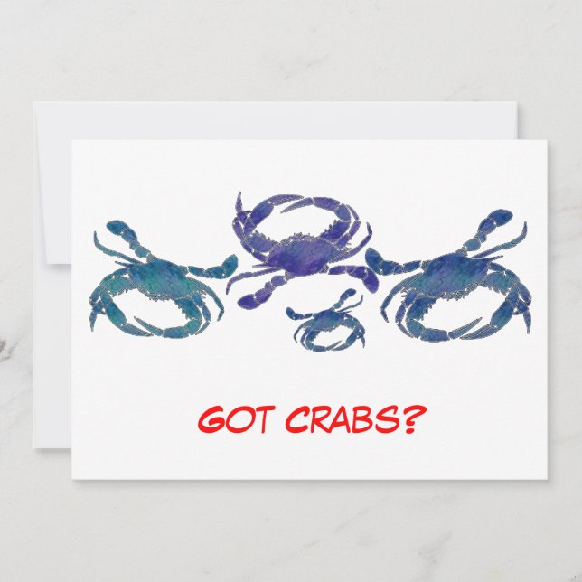 Chesapeake Blue Krabba Inbjudningar (Framsida)
