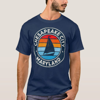 Chesapeake City Maryland Md Vintage Sailboat Retro T Shirt