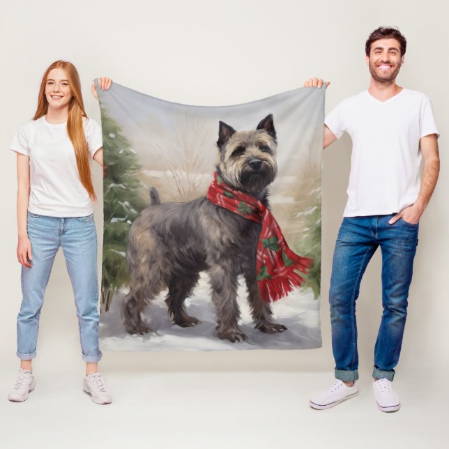 Chesapeake Hund i Snö jul Fleecefilt (På plats)