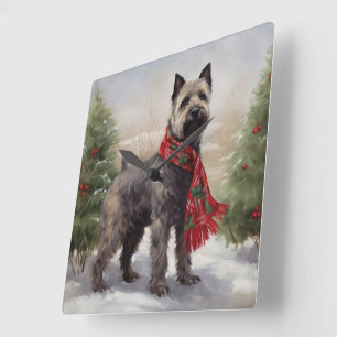 Chesapeake Hund i Snö jul Fyrkantig Klocka