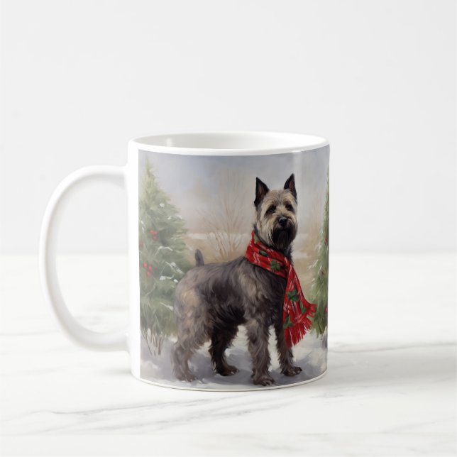 Chesapeake Hund i Snö jul Kaffemugg (Vänster)