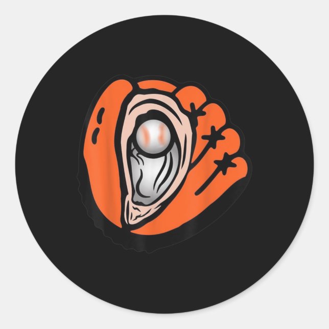 Chesapeake-oyster-catcher-baseball Runt Klistermärke (Framsida)