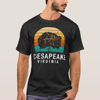 Chesapeake Vintage Sunset Virginia Souvenir T Shirt