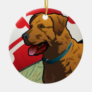 ChesapeakefjärdRetriever av Maryland, "Chessie ", Julgransprydnad Keramik