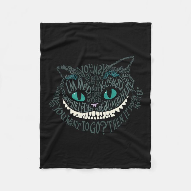 Cheshire Alice Cat var här och underland Ho Fleecefilt (Framsidan)