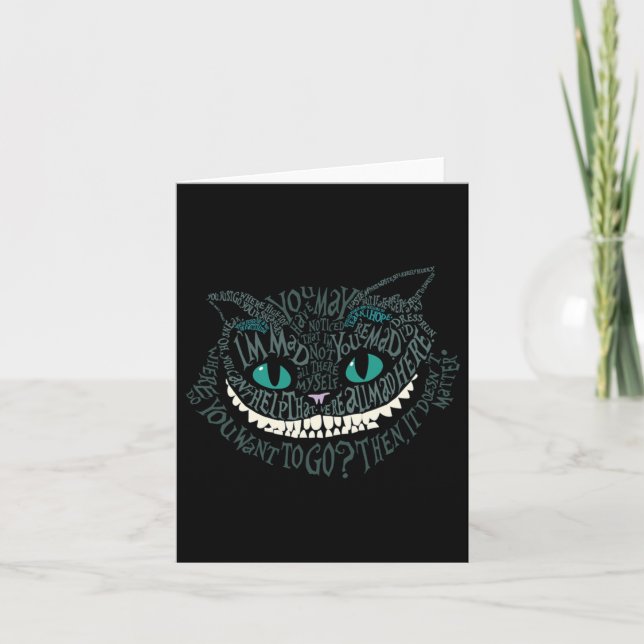 Cheshire Alice Cat var här och underland Ho Kort (Framsida)