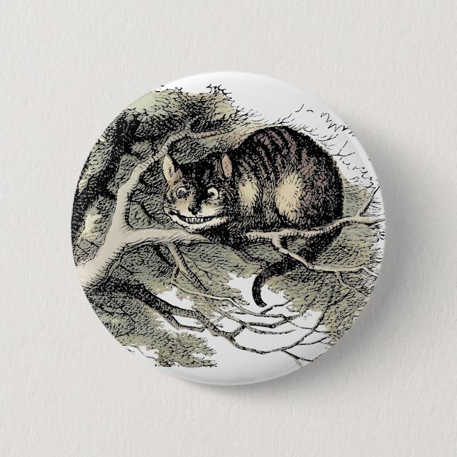 Cheshire Cat Alice i Underlandet Klassiker Knapp (Framsida)