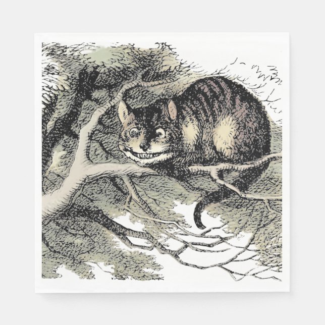 Cheshire Cat Alice i Underlandet Klassiker Pappersservett (Framsidan)