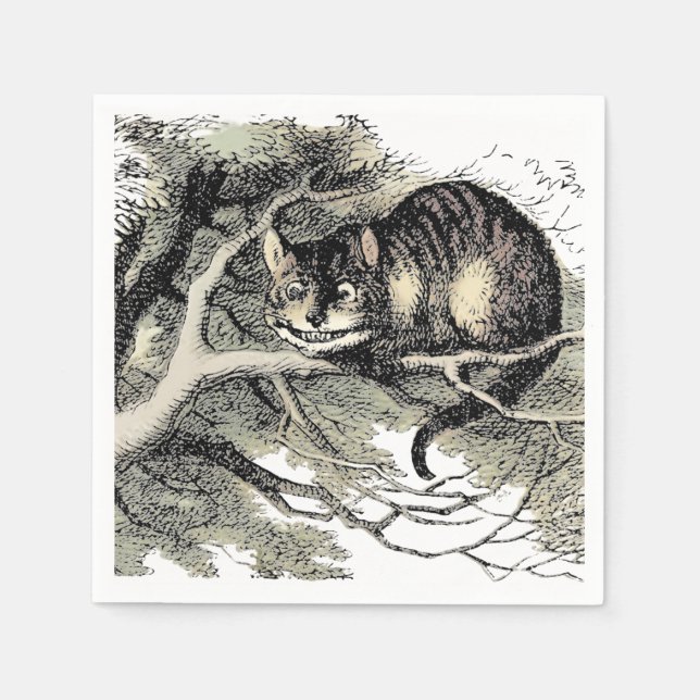 Cheshire Cat Alice i Underlandet Klassiker Pappersservett (Framsidan)
