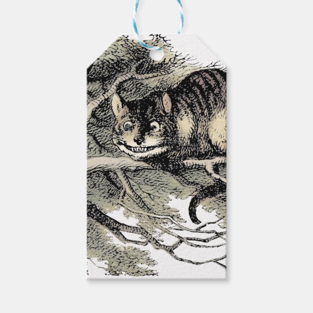 Cheshire Cat Alice i Underlandet Klassiker Presentetikett (Framsidan)