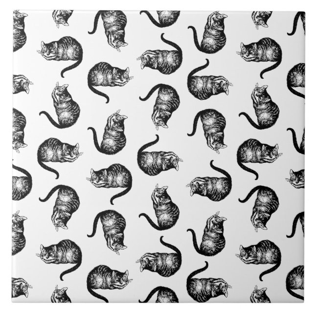 Cheshire Cat Alice i Wonderland ANPASSNINGSBAR FÄR Kakelplatta (Framsidan)