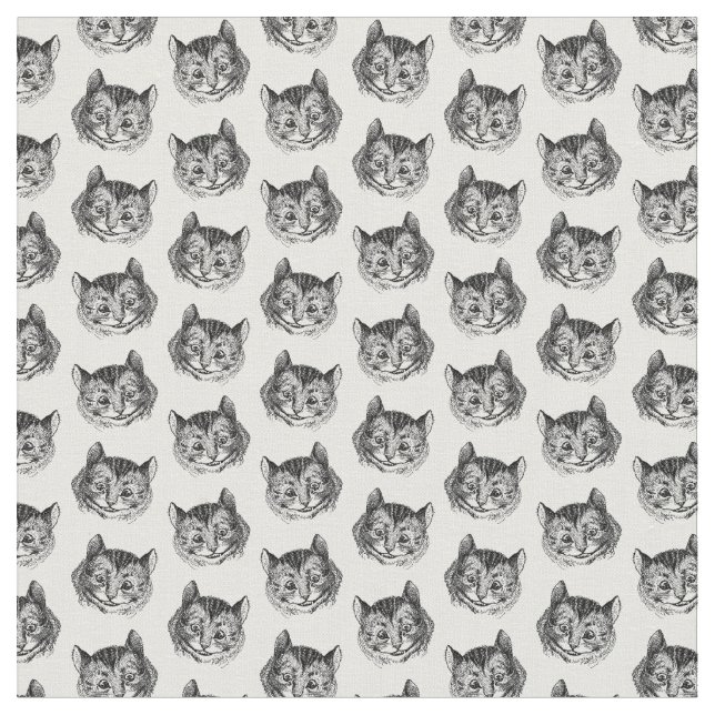 Cheshire Cat Alice i Wonderland Art ANPASSNINGSBAR Tyg (Närbild)