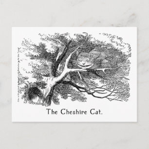 Cheshire Cat Alice i Wonderland Art Card Vykort